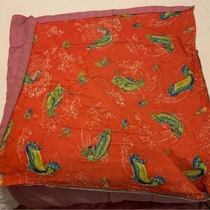 Great Condition Vintage Salmon Print Sleeping Bag